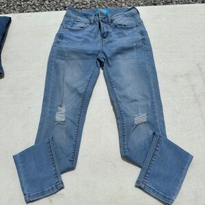 Wax Jean Light Blue Distressed Skinny Jeans